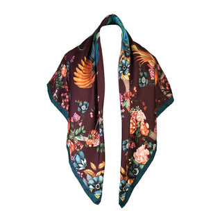Airs & Graces Damson Large Square Silk Scarf