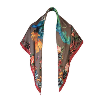 Airs & Graces Truffle Large Square Silk Scarf
