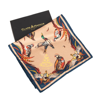 Best In Show Toffee & Navy Classic Silk Scarf