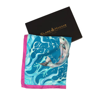 Catch and Release Cobalt Large Square Silk Scarf