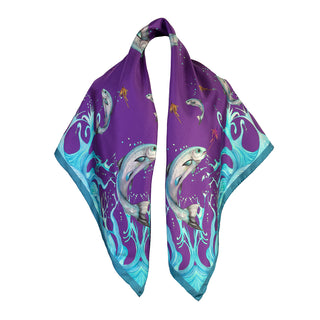 Catch and Release Violet Large Square Silk Scarf