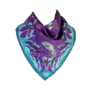 Catch and Release Violet Medium Square Silk Scarf