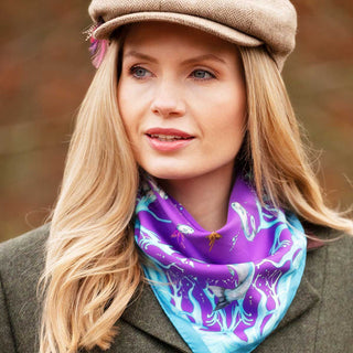 Catch and Release Violet Medium Square Silk Scarf
