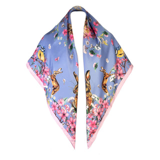 Oopsie Daisy Periwinkle Large Square Silk Scarf