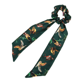Walk On The Wild Side Forest Green Long Tail Silk Scrunchie