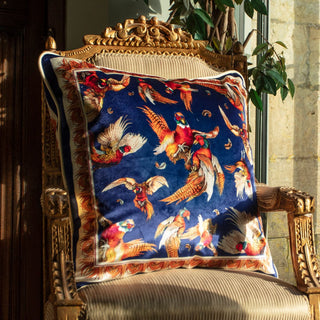 Clare Haggas Large Plush Velvet Pheasant Cushion Cover