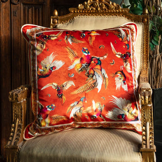 Clare Haggas Large Plush Velvet Pheasant Double Sided Cushion